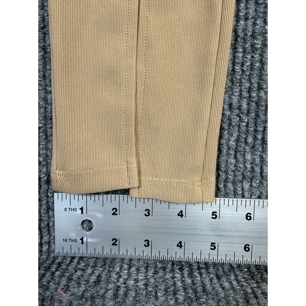 Zara Ottoman Leggings Womens Medium High Waist Stretch Slit Front Color Camel - Picture 5 of 16